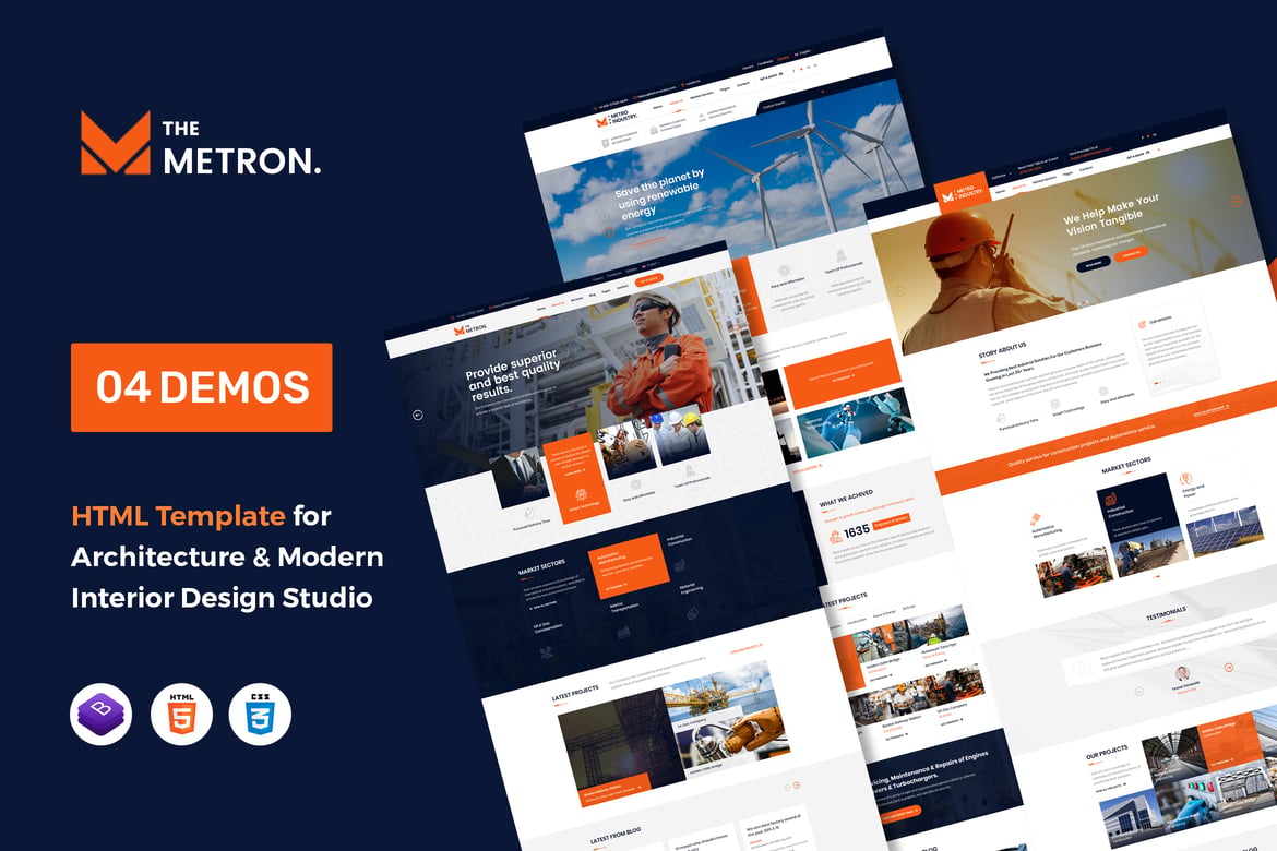 METRON - Template Web Industri yang Modern dan Responsif
