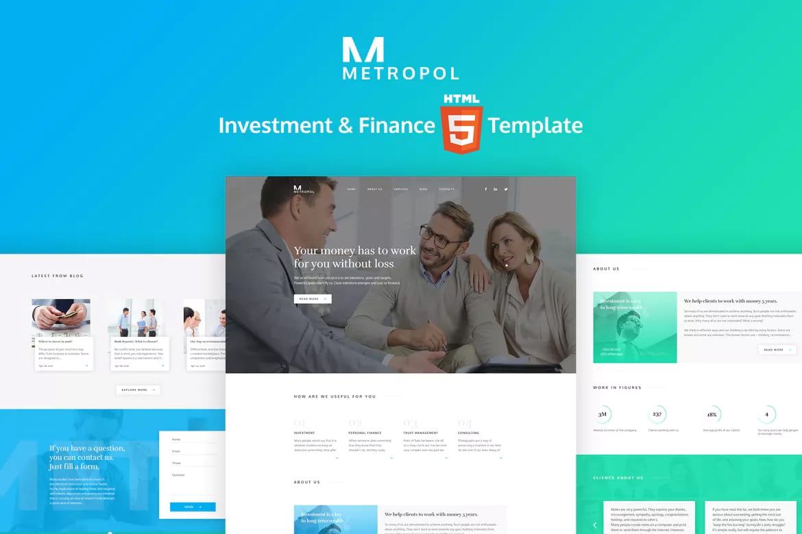 Metropol - Template Website Keuangan & Investasi Modern