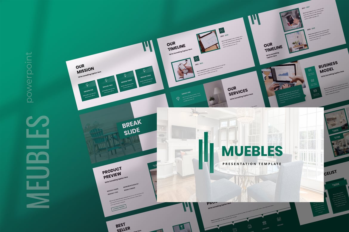 Template Presentasi Powerpoint Meubel yang Modern dan Kreatif