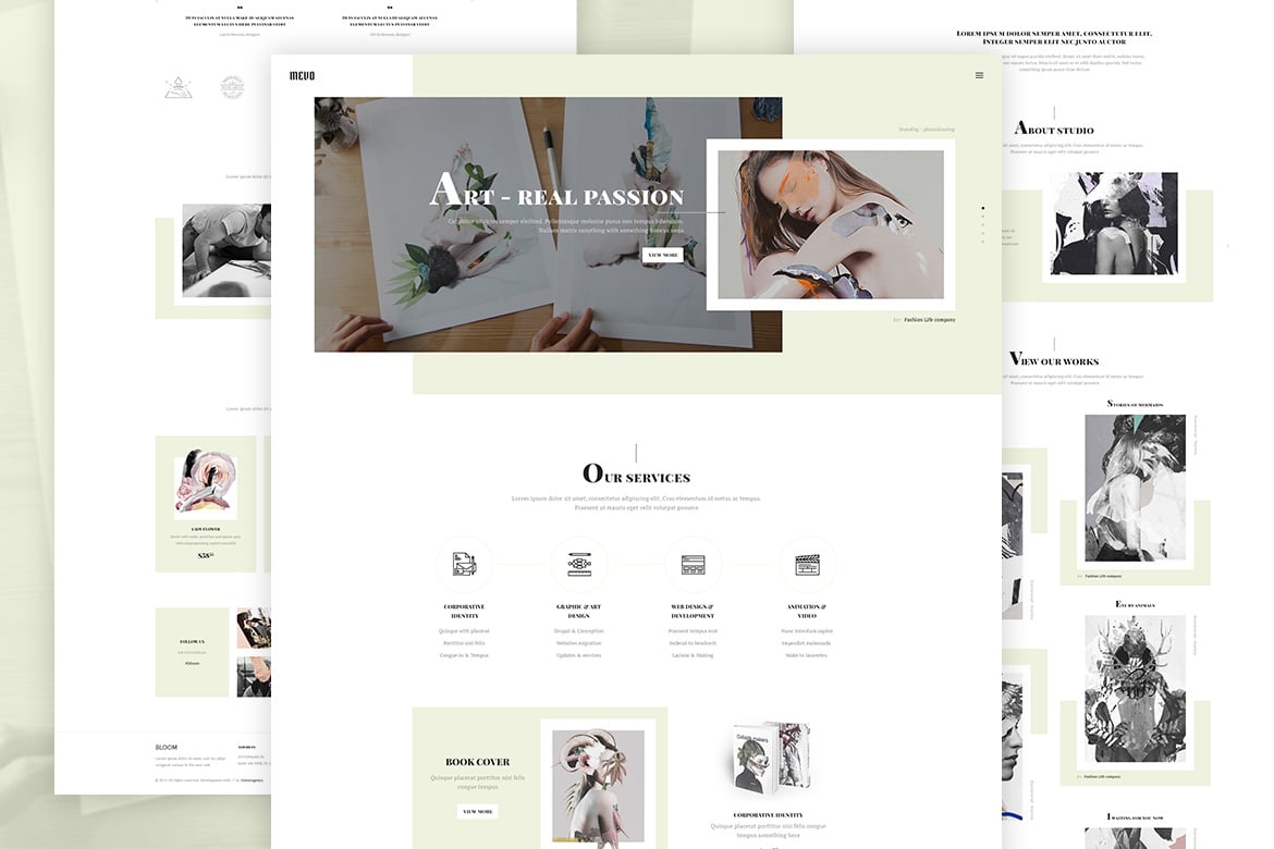 Mevo - Template Website eCommerce Kreatif dan Modern