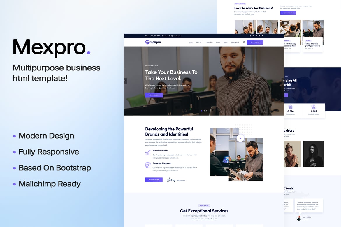 Mexpro - Template Website Bisnis Serbaguna yang Modern