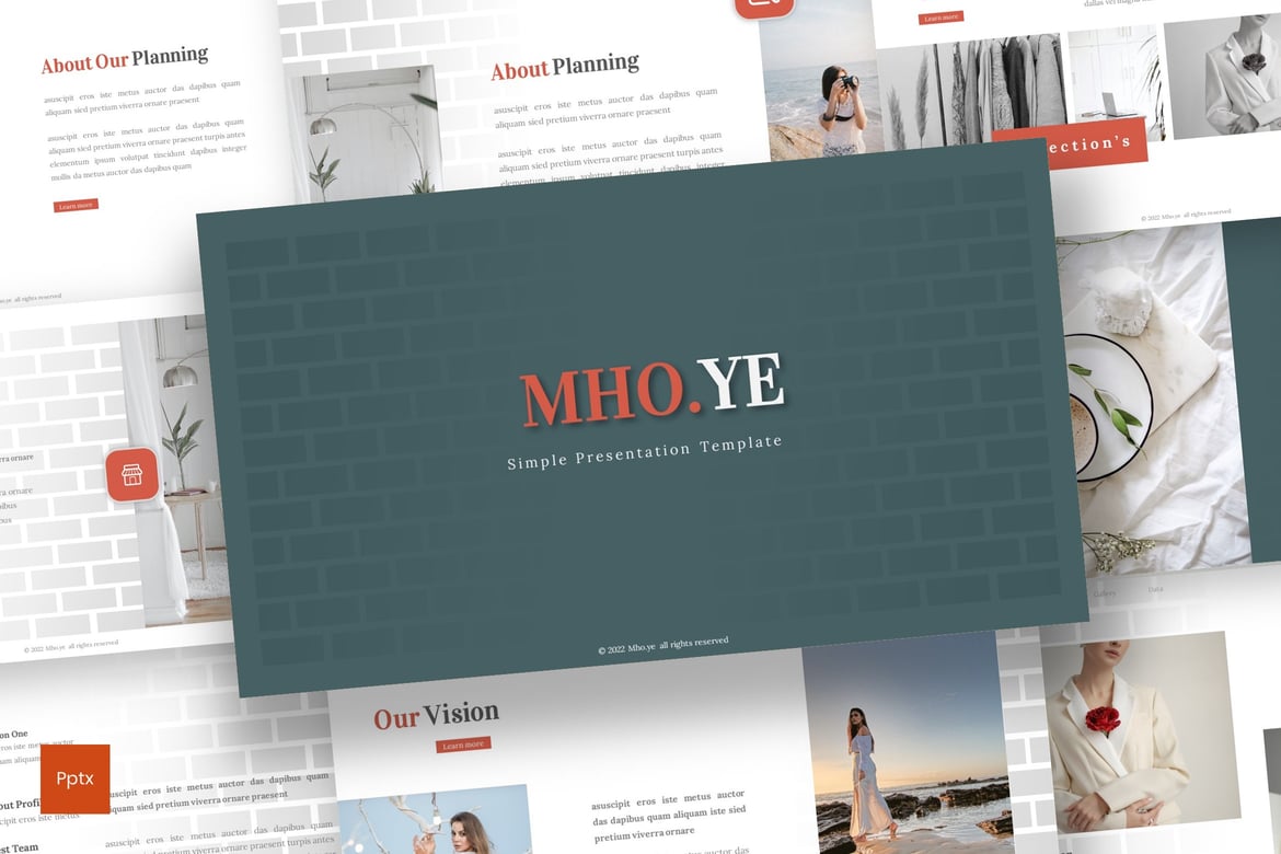 Template Presentasi Powerpoint Mhoye - Desain Minimalis dan Kreatif