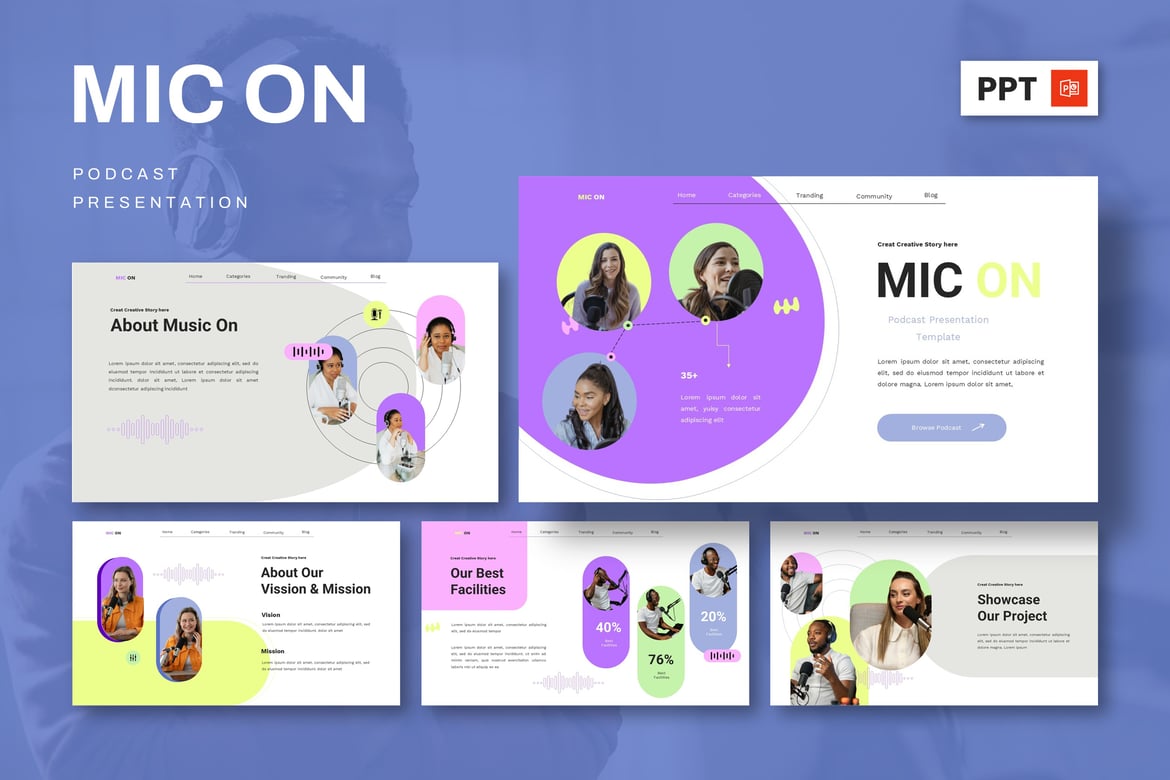 Mic On - Template Presentasi Podcast yang Menarik