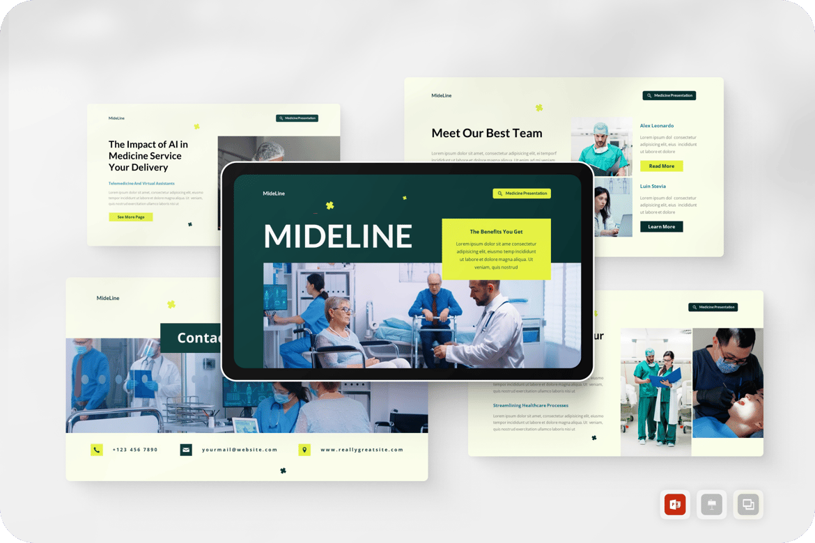 Template Presentasi Medis Mideline - PowerPoint yang Menarik dan Mudah Digunakan