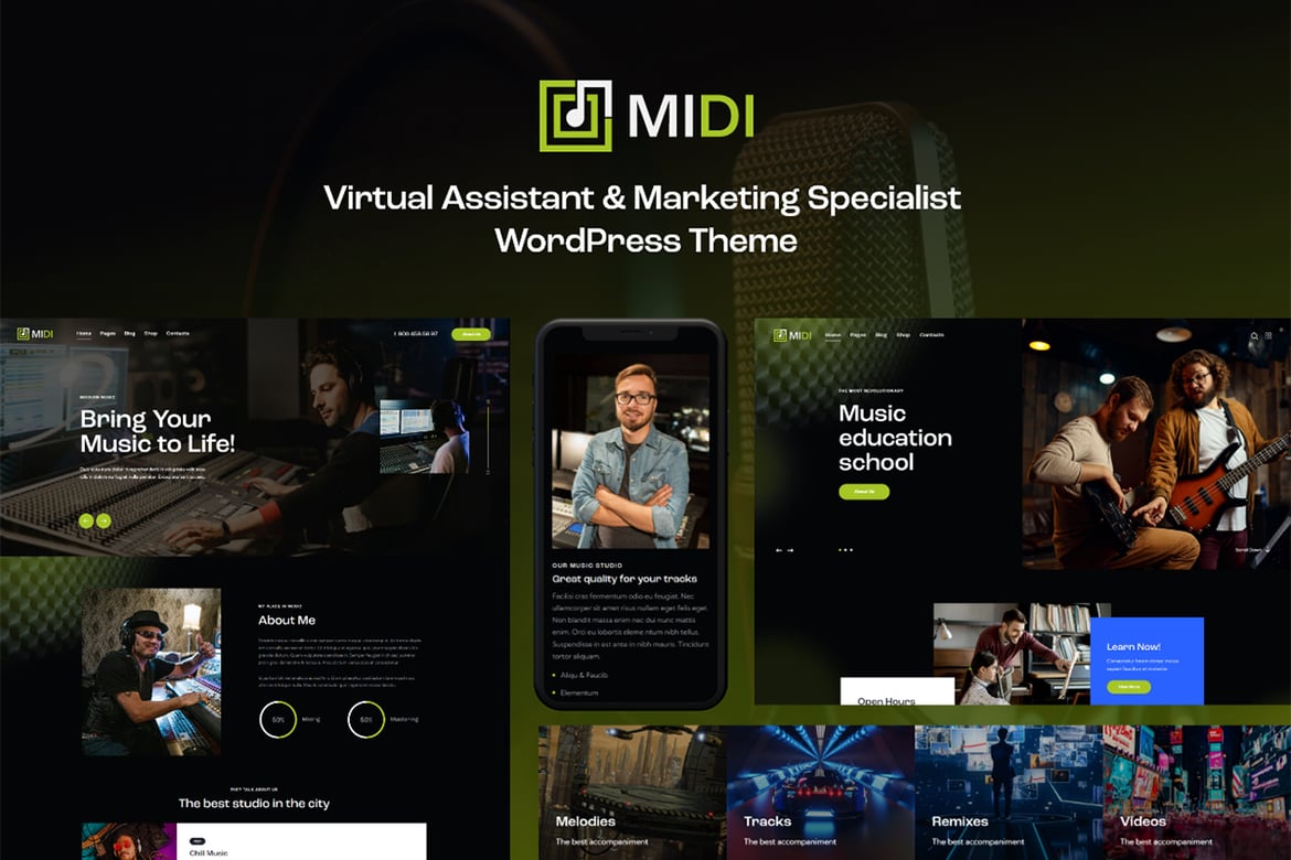 Tema WordPress Midi: Desain Modern untuk Dunia Musik dan Hiburan
