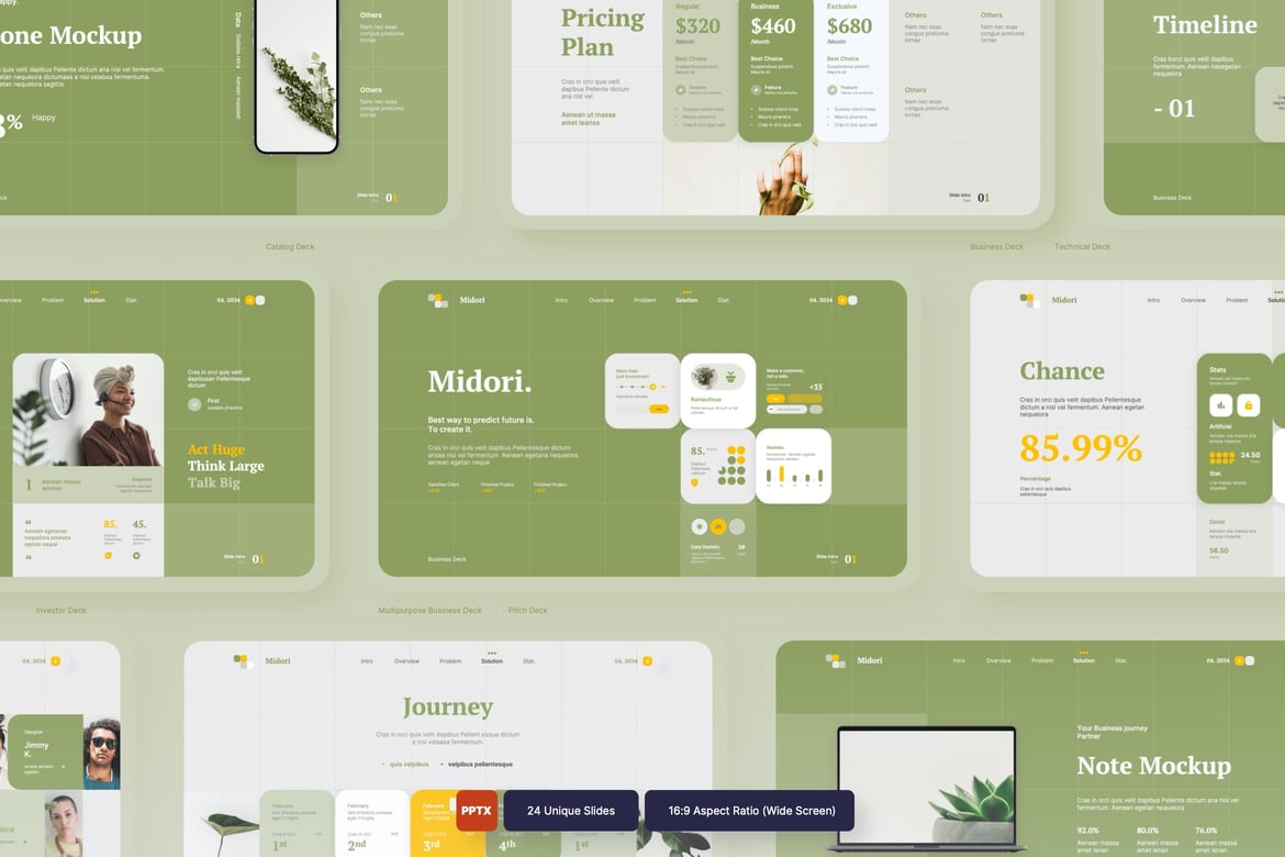 Midori - Template PowerPoint untuk Pitch Deck yang Menarik