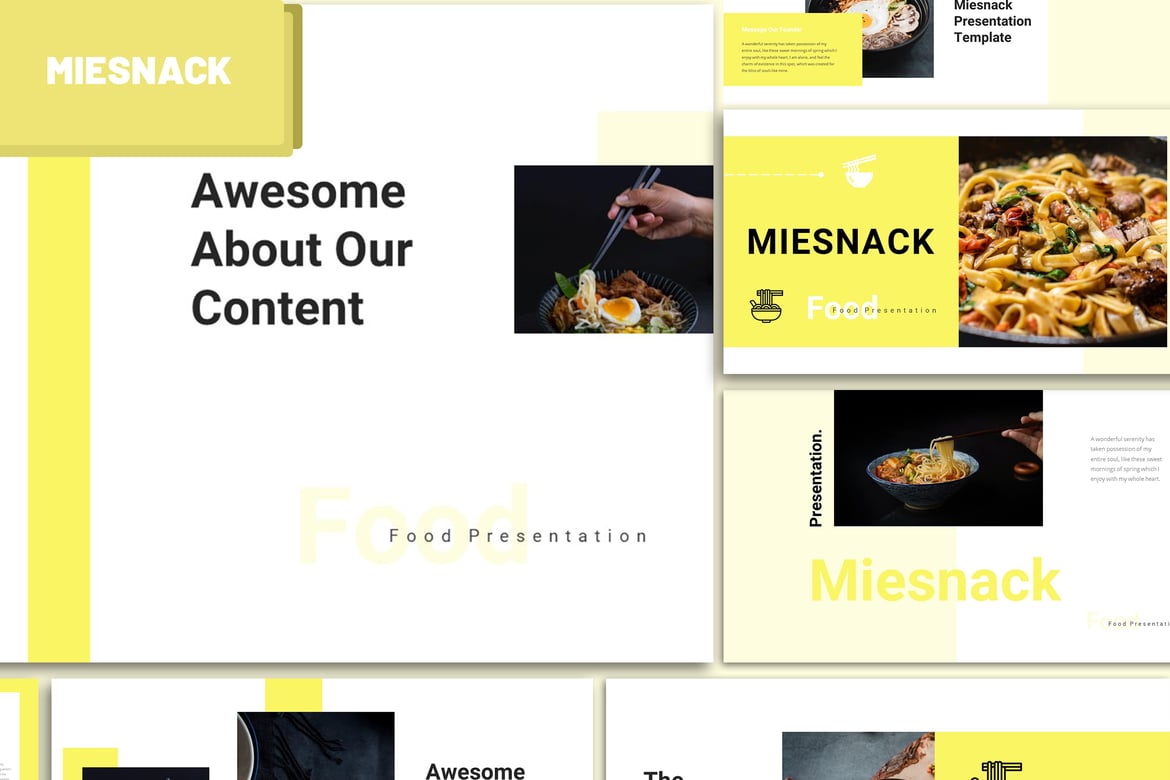 Template Presentasi Miesnack - PowerPoint untuk Menampilkan Makanan dengan Menarik