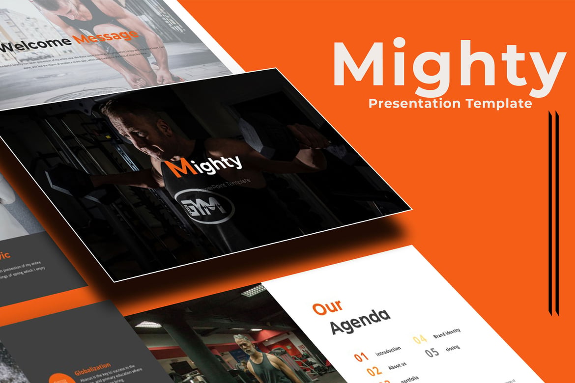 Template Presentasi Olahraga Mighty - PowerPoint Menarik dan Stylish