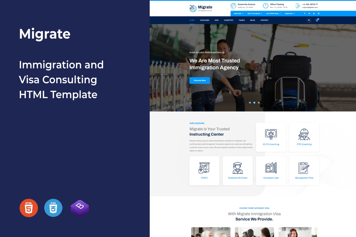 Migrate – Template Website Konsultasi Imigrasi dan Visa