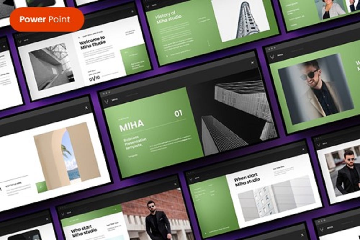Miha – Template PowerPoint Bisnis yang Menarik