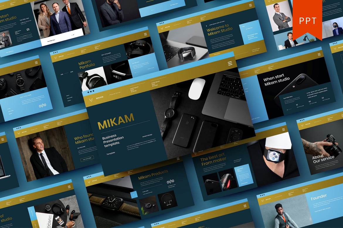 Mikam – Template PowerPoint Bisnis yang Menarik