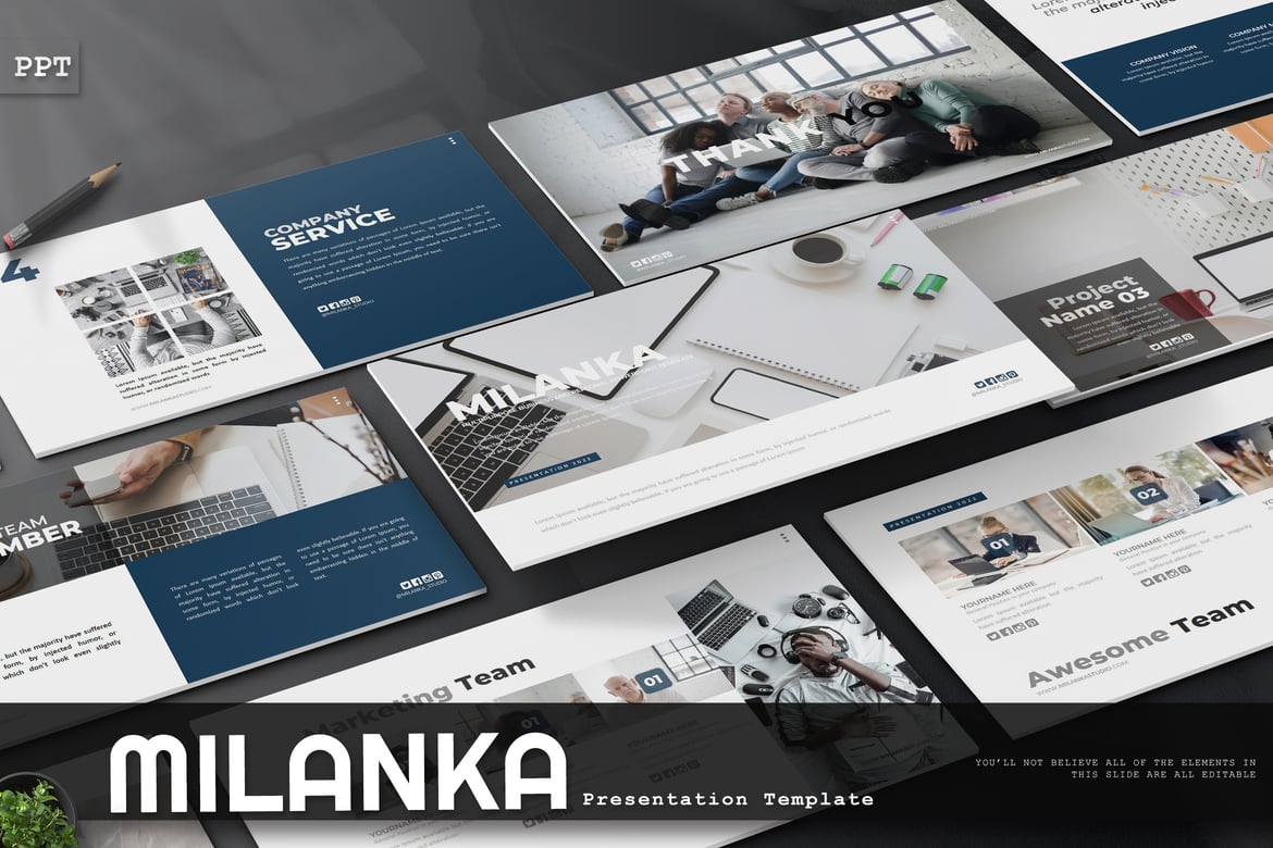 Template Presentasi Milanka - Powerpoint yang Kreatif dan Modern