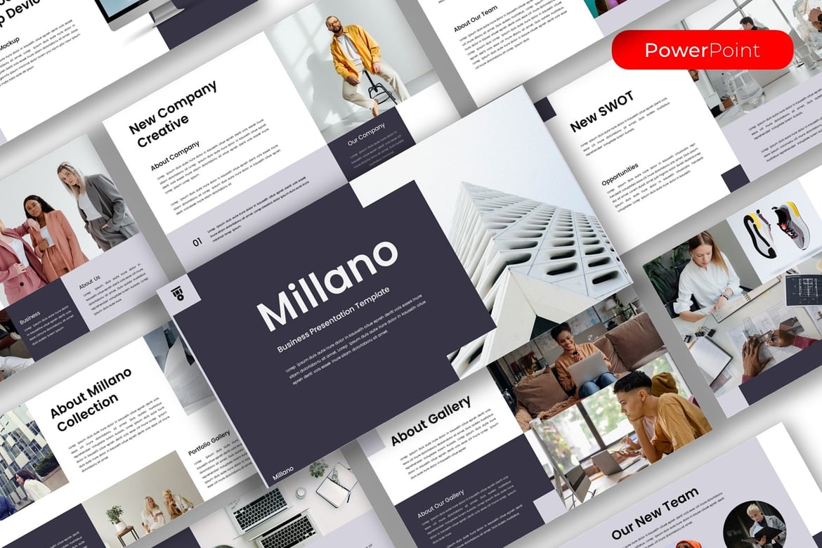 Template Presentasi Bisnis Milano - PowerPoint Profesional