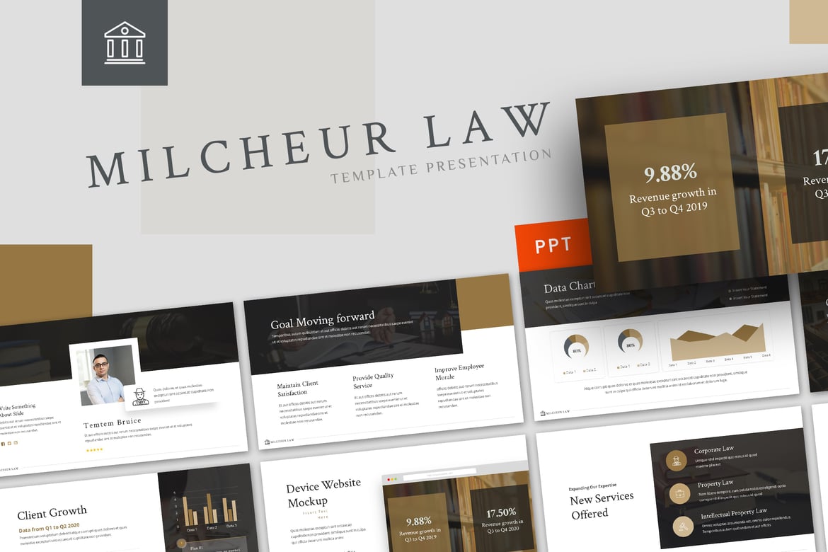 Milcheur - Template PowerPoint Hukum yang Menarik dan Profesional