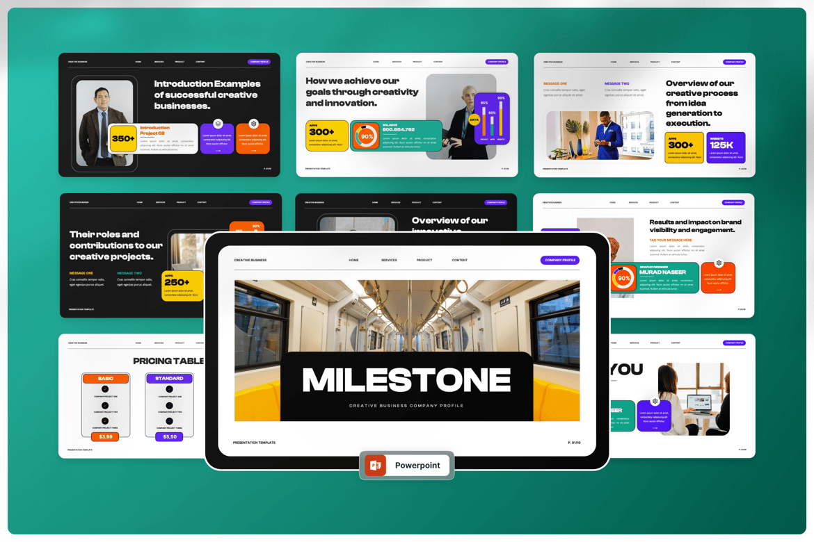Template Presentasi Kreatif Milestone untuk Bisnis