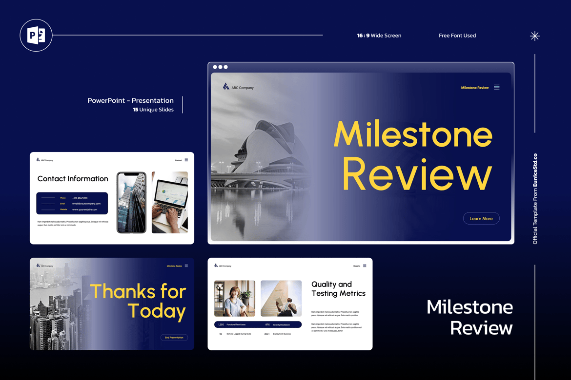 Template Presentasi Powerpoint Milestone Review yang Menarik dan Profesional
