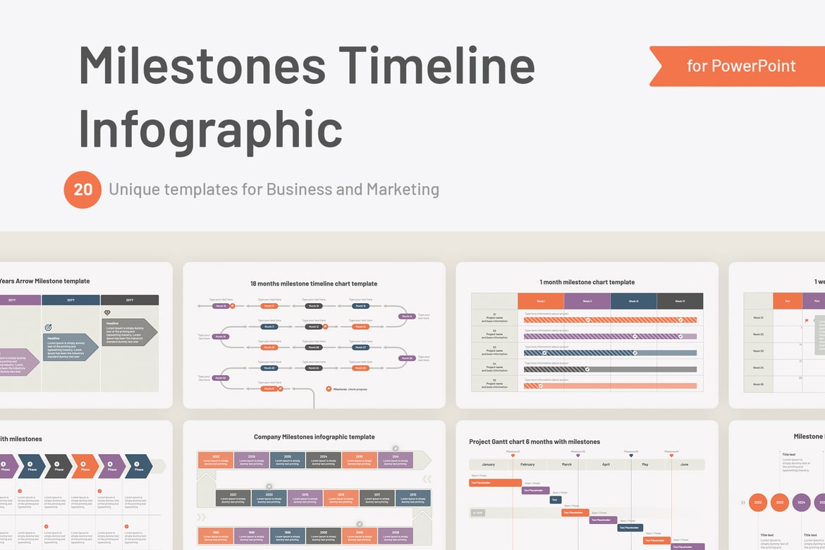 Template Presentasi Timeline Milestone untuk PowerPoint yang Menarik