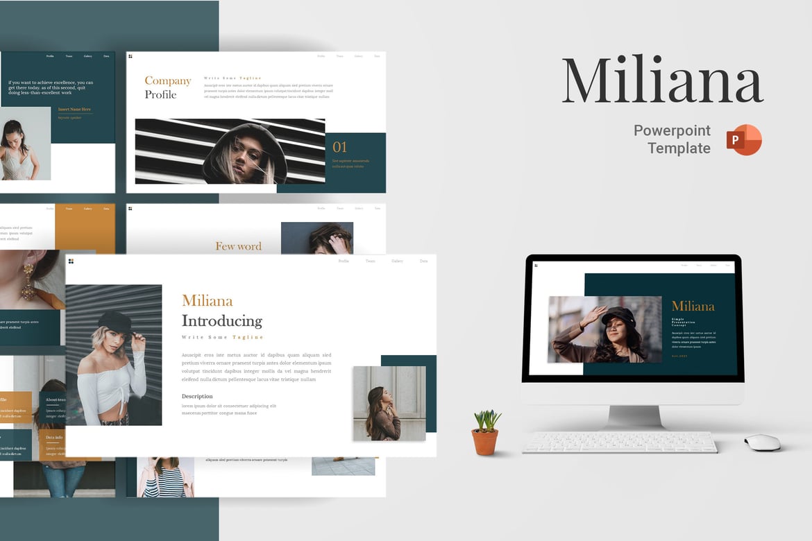 Template PowerPoint Miliana - Solusi Presentasi Profesional