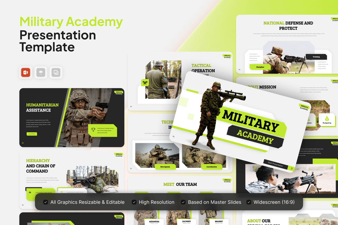 Template Presentasi Akademi Militer yang Menarik dan Modern