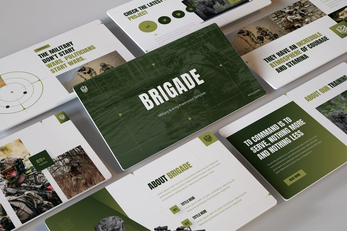 Template Powerpoint Militer dan Angkatan Darat yang Modern dan Profesional