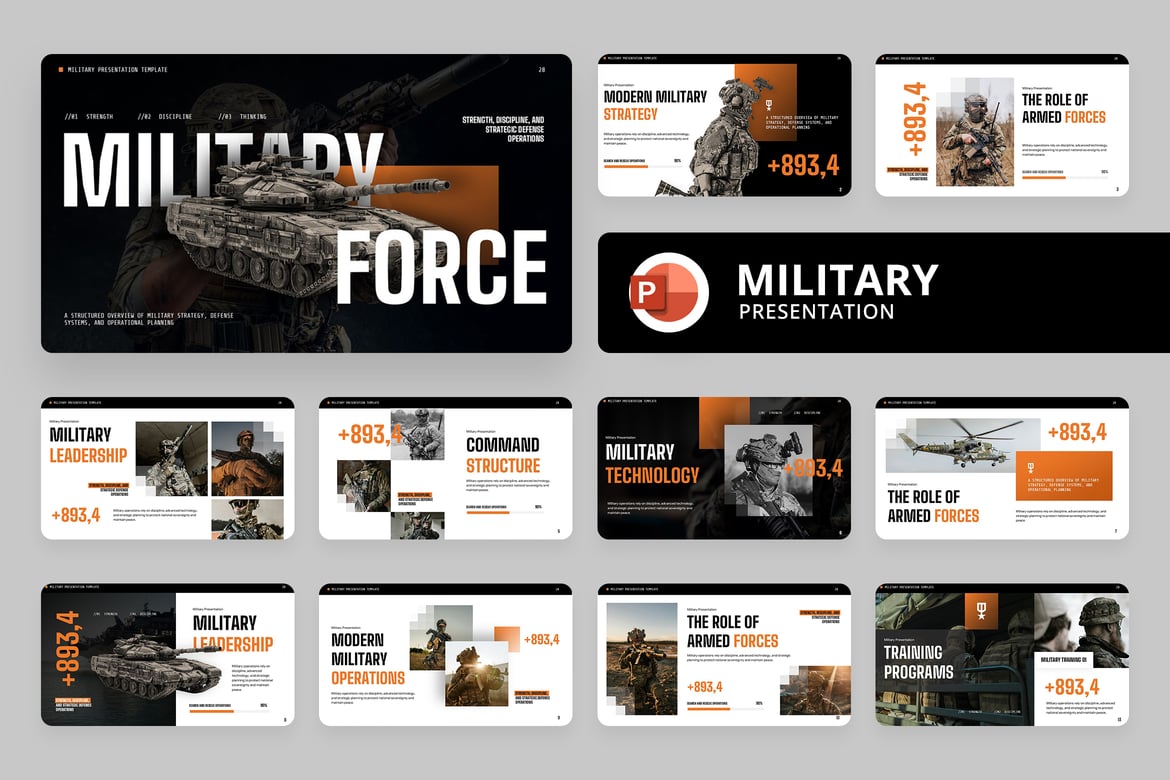 Template Presentasi Militer yang Elegan dan Modern