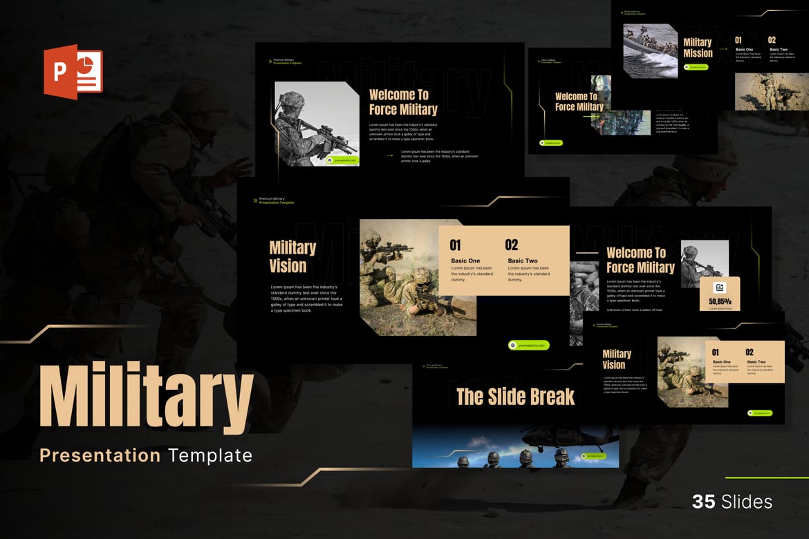 Template Presentasi Militer yang Modern dan Profesional
