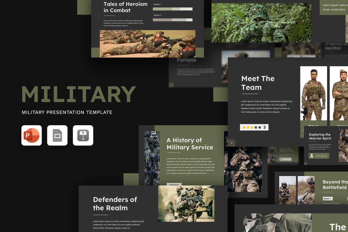 Template Presentasi Powerpoint Militer yang Profesional dan Menarik