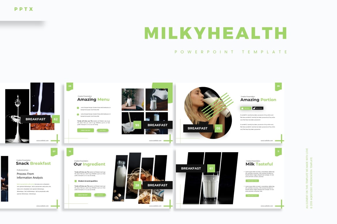 Template Powerpoint Milkyhealth - Solusi Presentasi Profesional