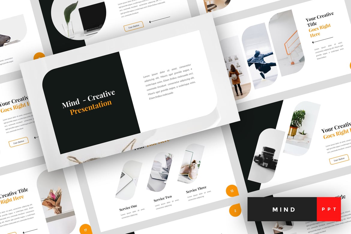 Template PowerPoint Kreatif Mind yang Menarik dan Profesional