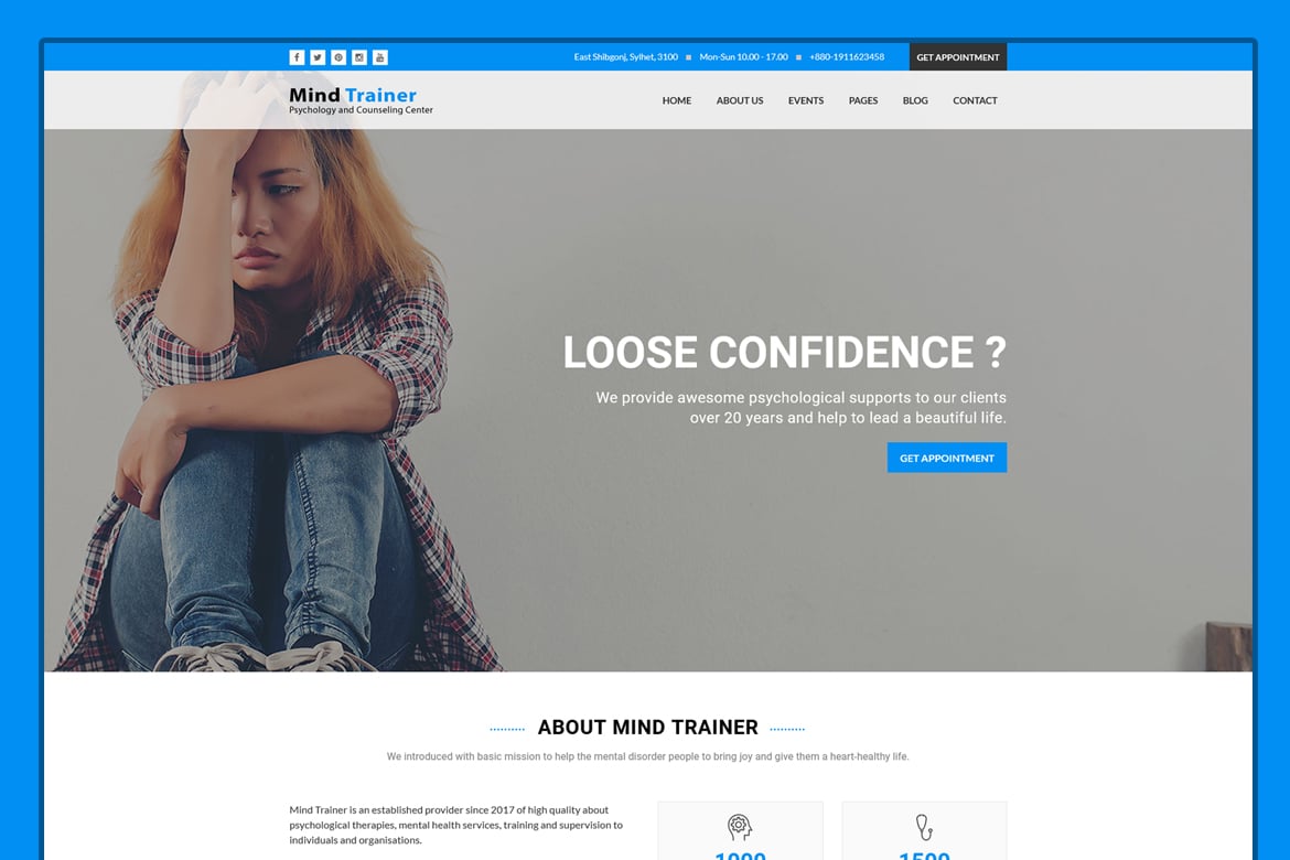 Template Website Psikologi Modern - Mind Trainer
