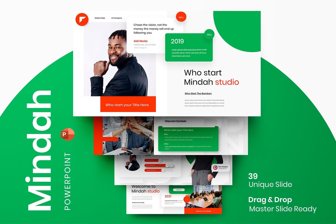 Mindah – Template PowerPoint Bisnis yang Menarik