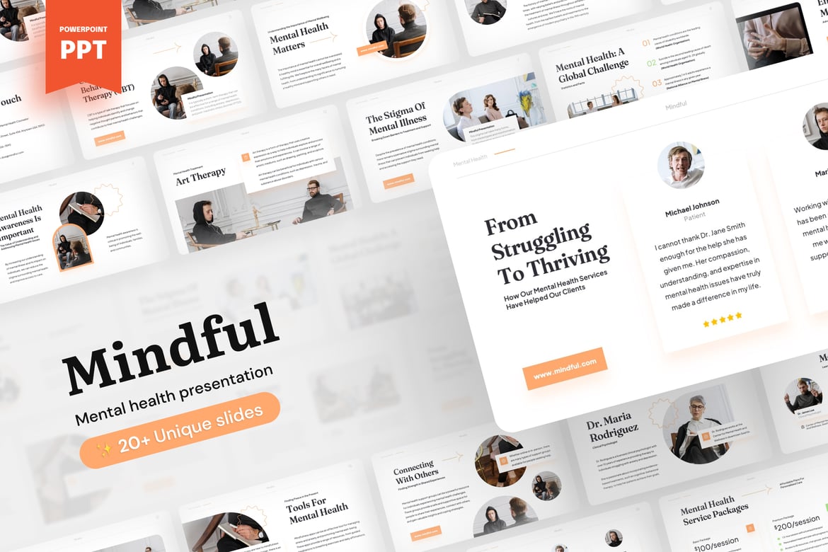 Template Presentasi Mental Health yang Menyentuh - Mindful