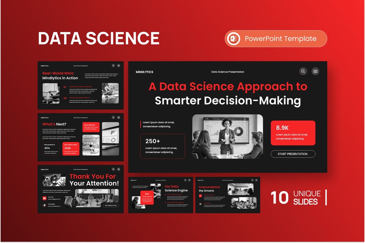 Template Presentasi Data Science Mindlytics yang Menarik dan Profesional