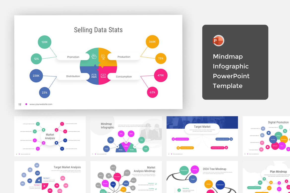 Template Presentasi Mindmap PowerPoint yang Menarik dan Profesional