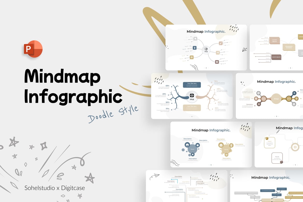Template Presentasi PowerPoint Mindmap Infografis yang Menarik