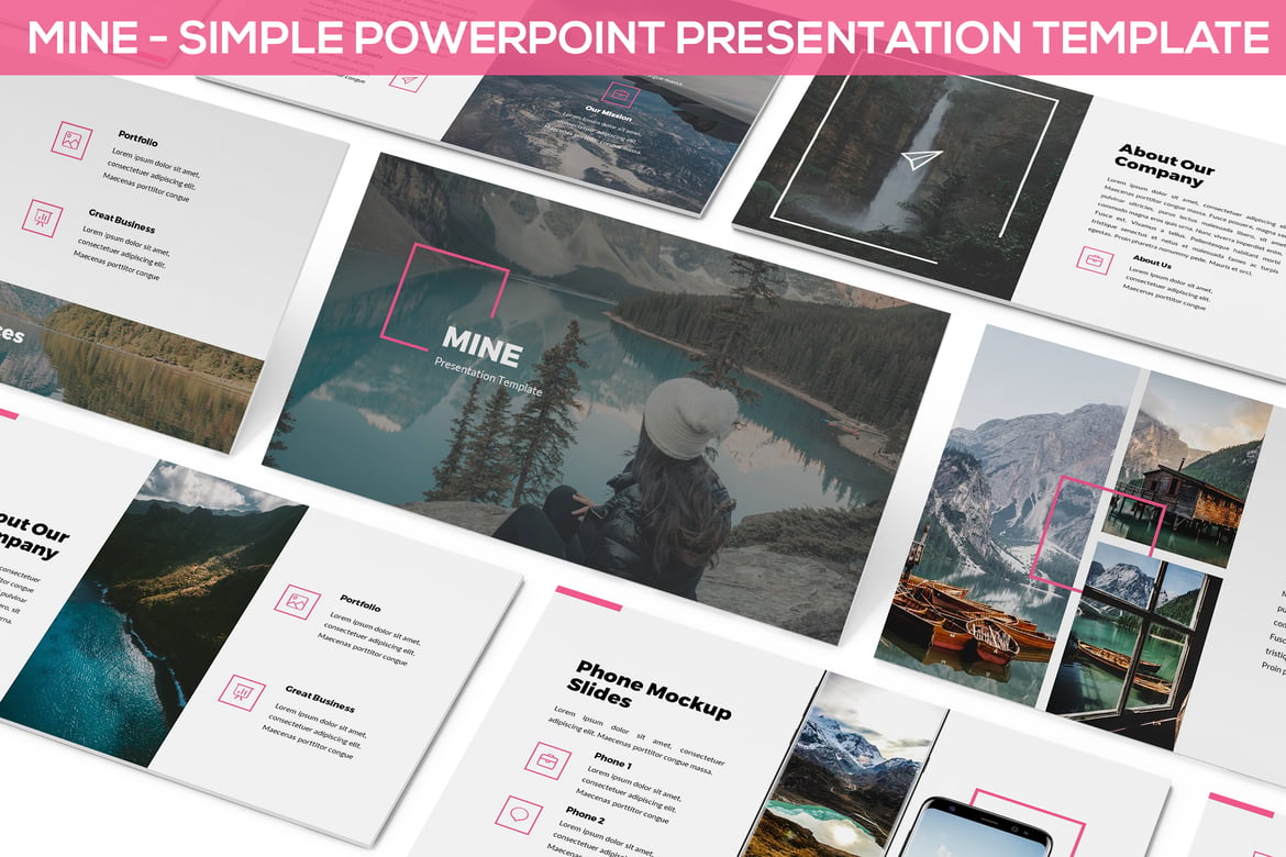 Template Presentasi PowerPoint Mine - Sederhana dan Menarik