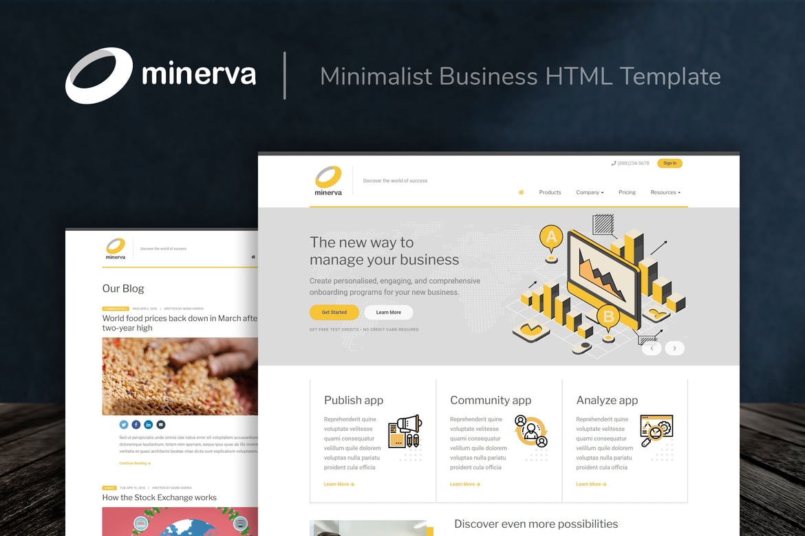 Minerva - Template Website Bisnis Minimalis yang Elegan