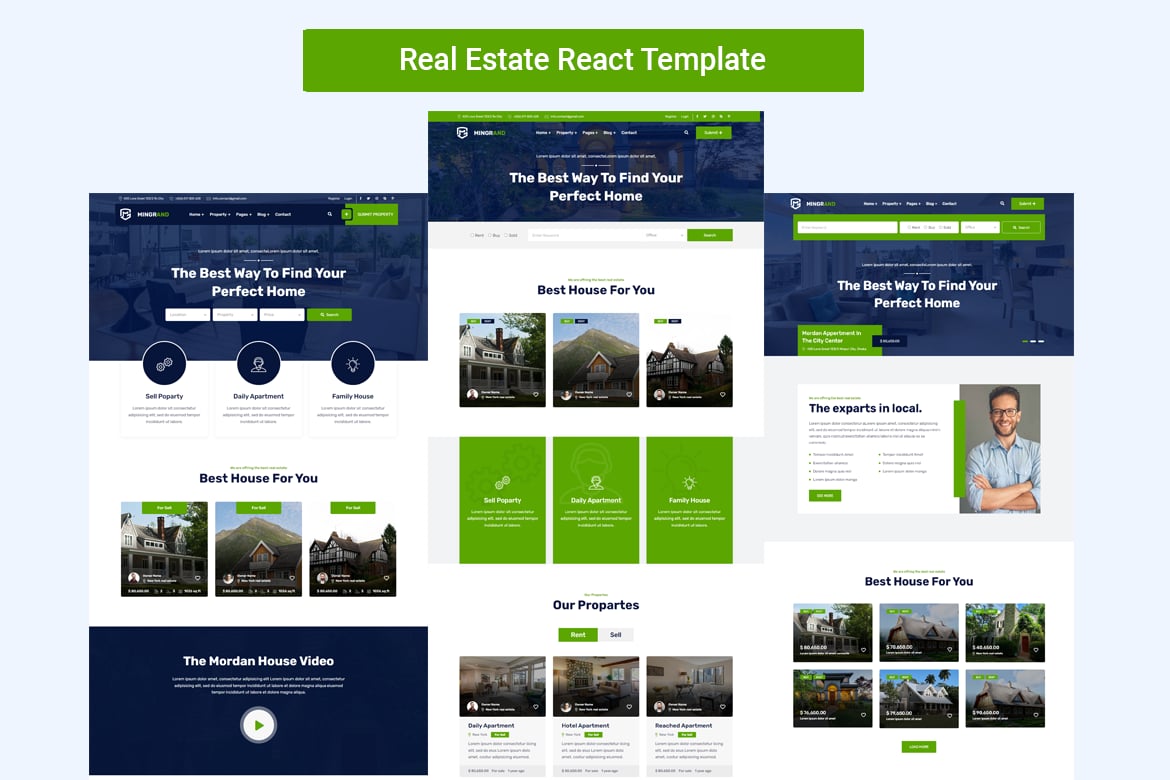Mingrand React - Template Website Real Estate Modern