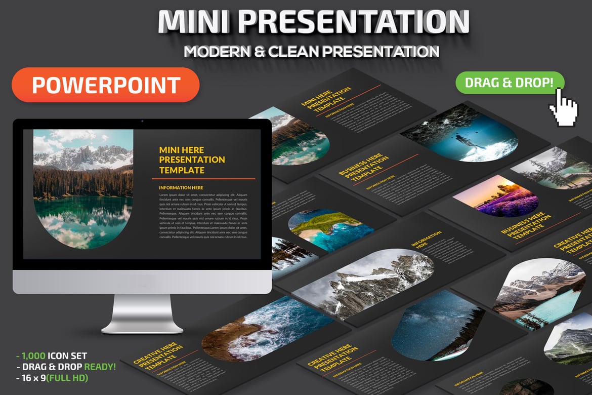 Template Presentasi PowerPoint Mini yang Menarik