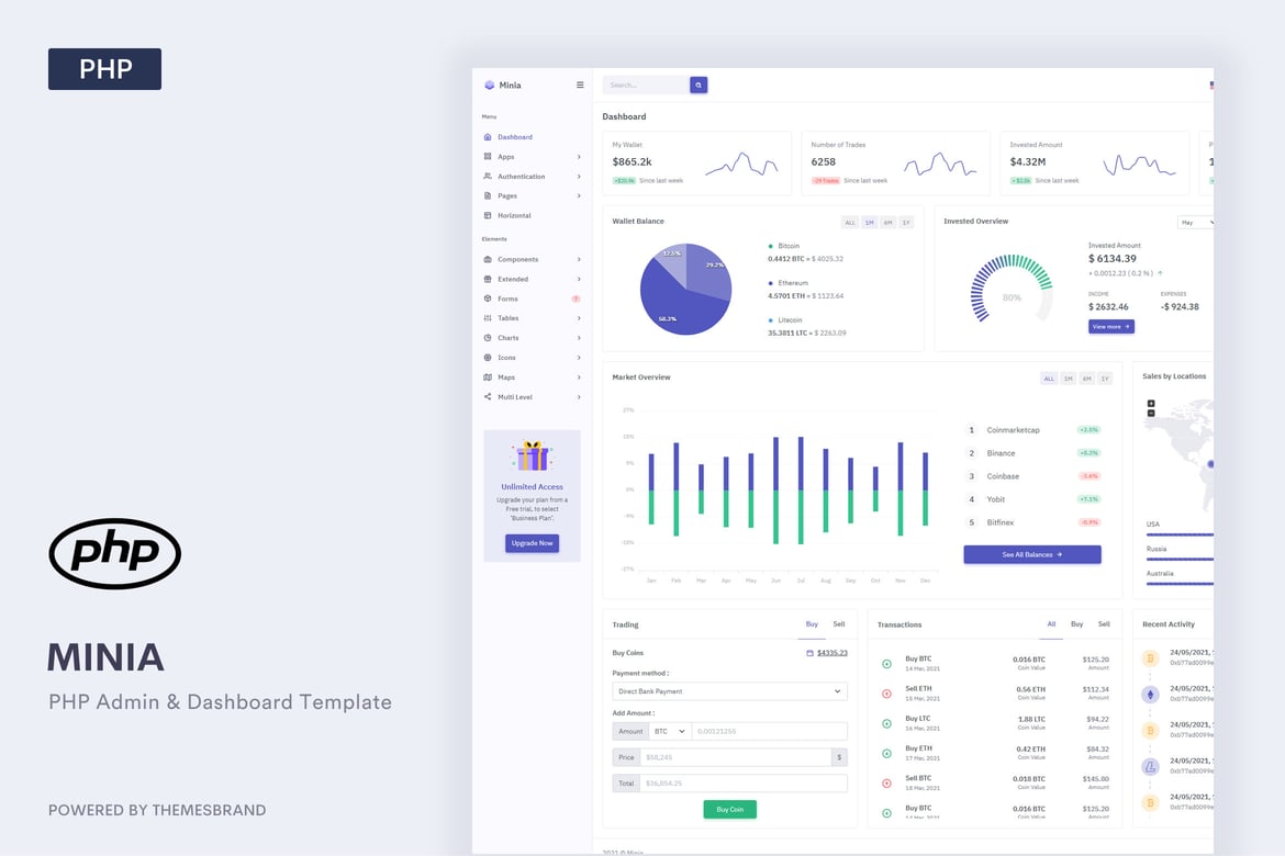 Minia - Template Admin & Dashboard PHP yang Elegan dan Fungsional