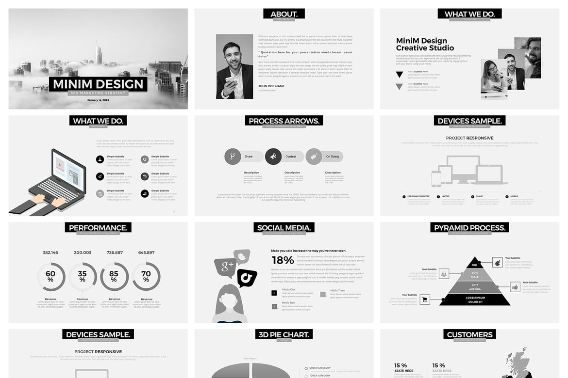 Template Presentasi PowerPoint MiniM yang Minimalis dan Serbaguna