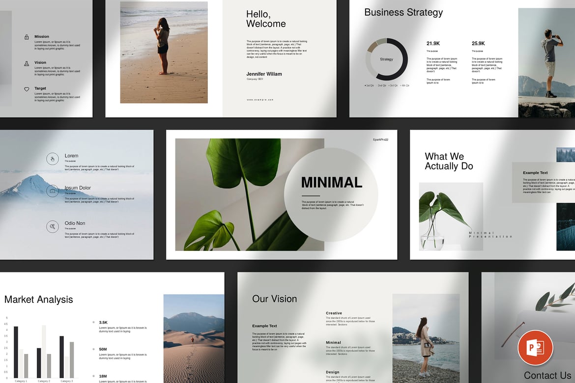 Template PowerPoint Minimalis dan Bersih untuk Presentasi Profesional
