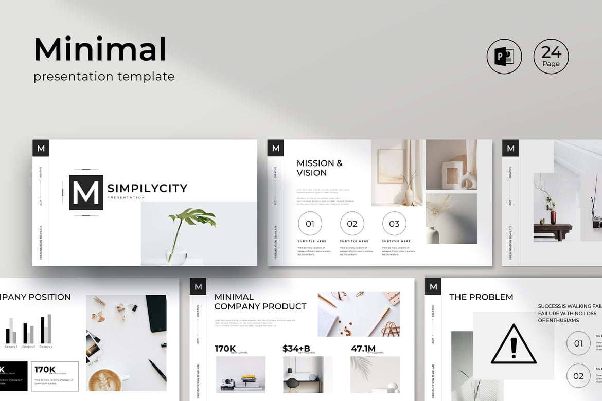 Template Presentasi PowerPoint Hitam Minimalis yang Elegan