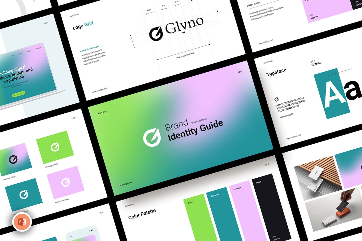 Template PowerPoint Panduan Merek Minimalis yang Elegan