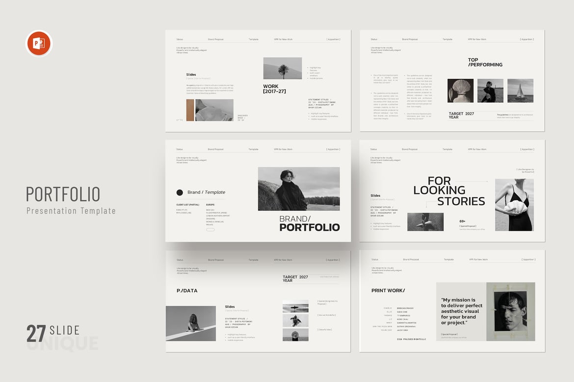 Template Presentasi Portfolio Merek Minimalis yang Menarik