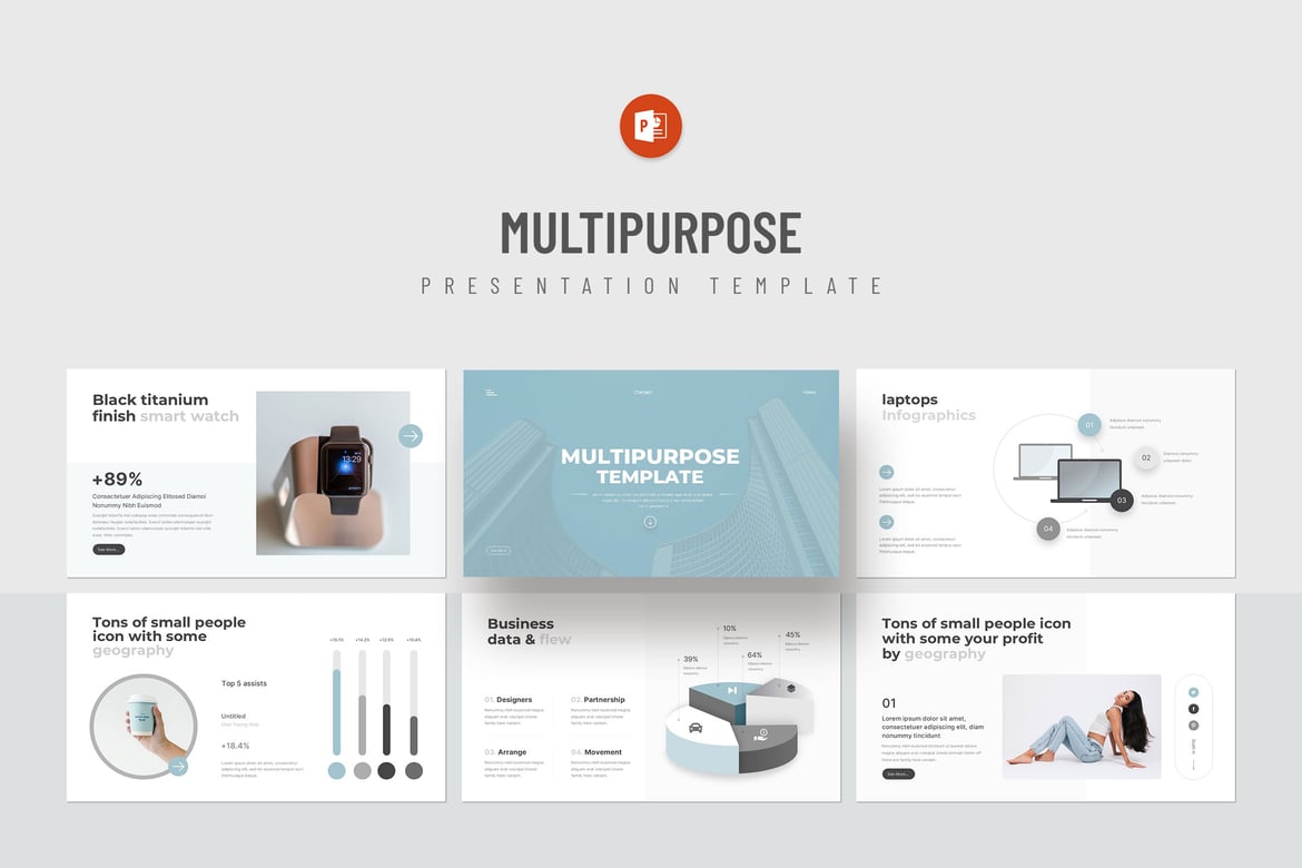 Template Presentasi PowerPoint Minimalis untuk Bisnis dan Multi-Purpose