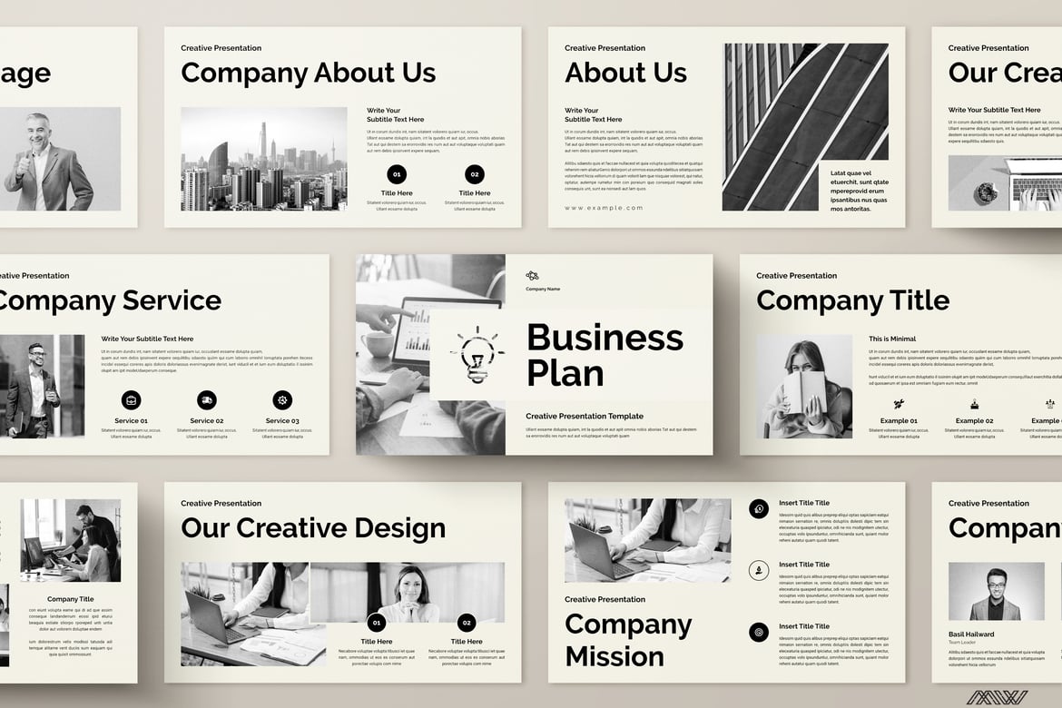 Template Presentasi PowerPoint Bisnis Minimalis yang Menarik