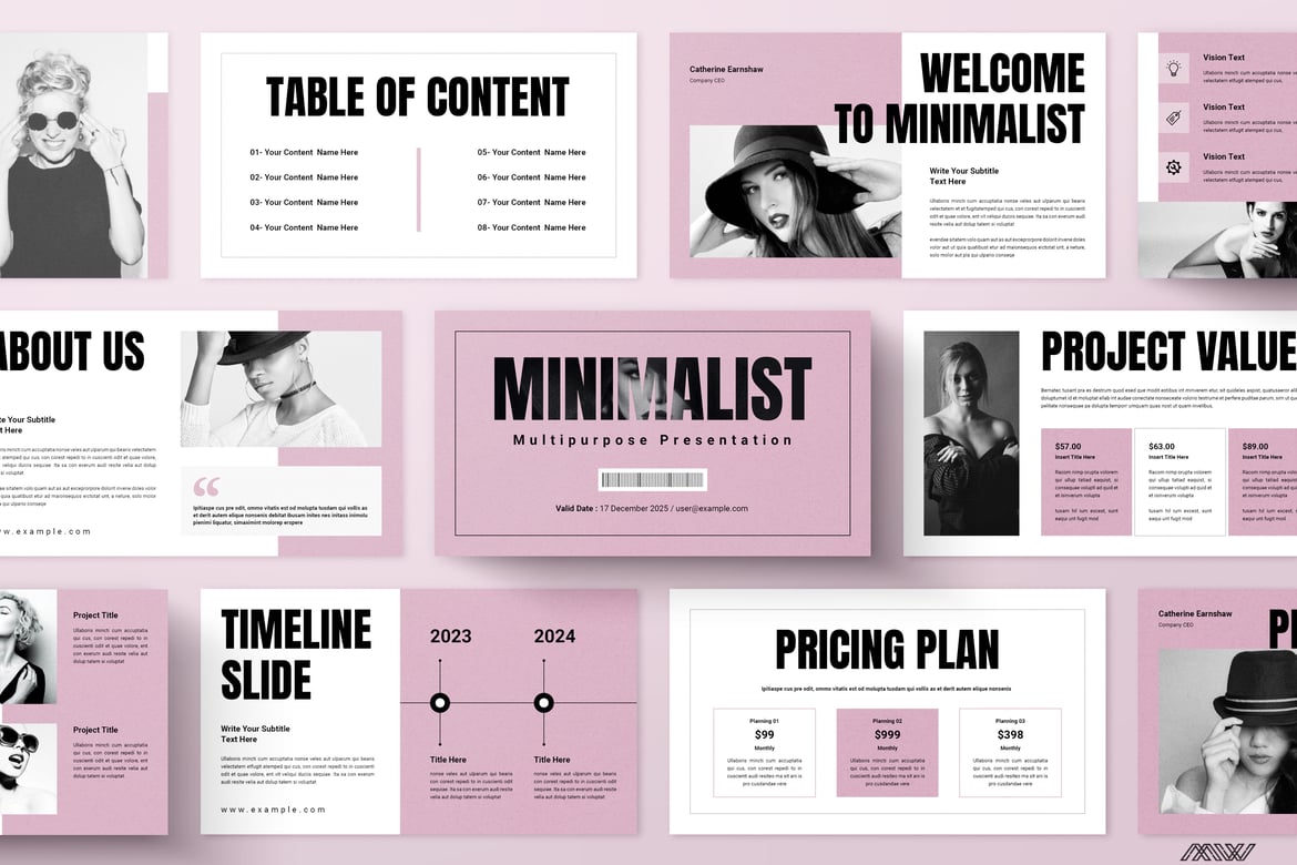 Template Presentasi PowerPoint Bisnis Minimalis yang Menarik