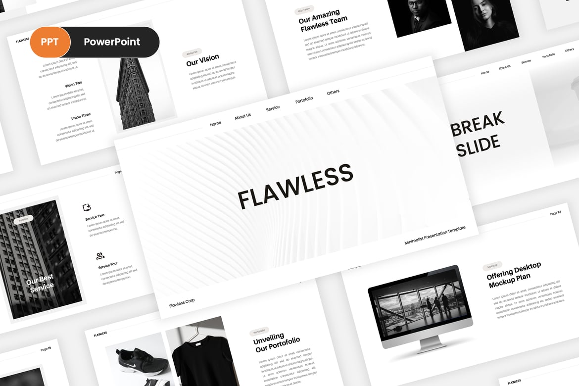 Template PowerPoint Bisnis Minimalis yang Menarik