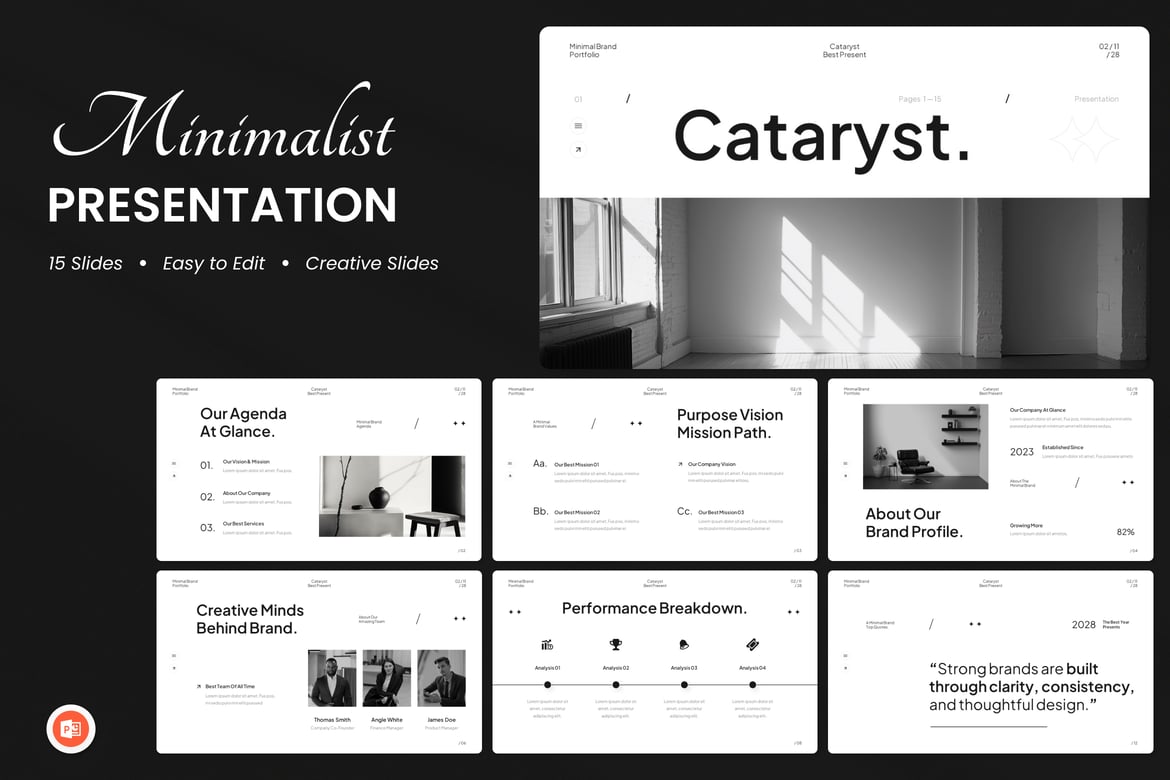 Template PPT Portofolio Branding Perusahaan Minimalis yang Menarik